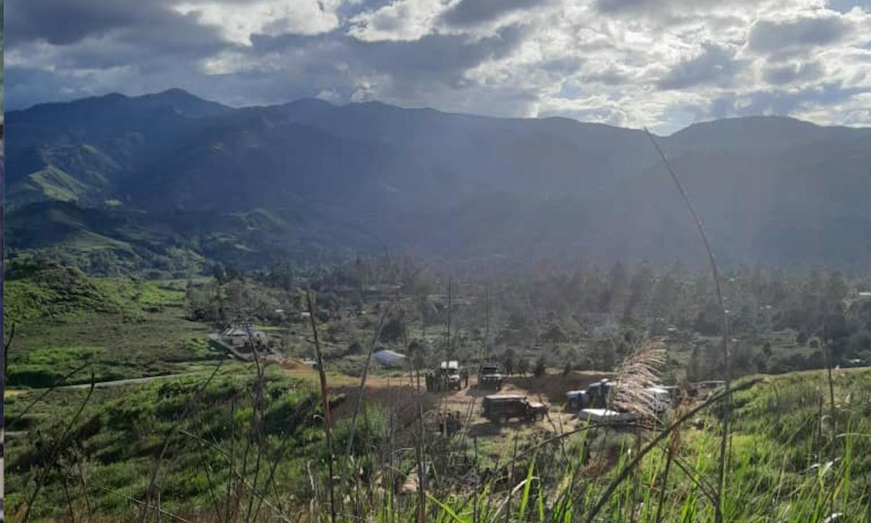 <span>A view of Akom in Enga province, in the highlands of Papua New Guinea. At least 54 men were killed in an ambush in Enga’s Wapenamanda district.</span><span>Photograph: supplied</span>
