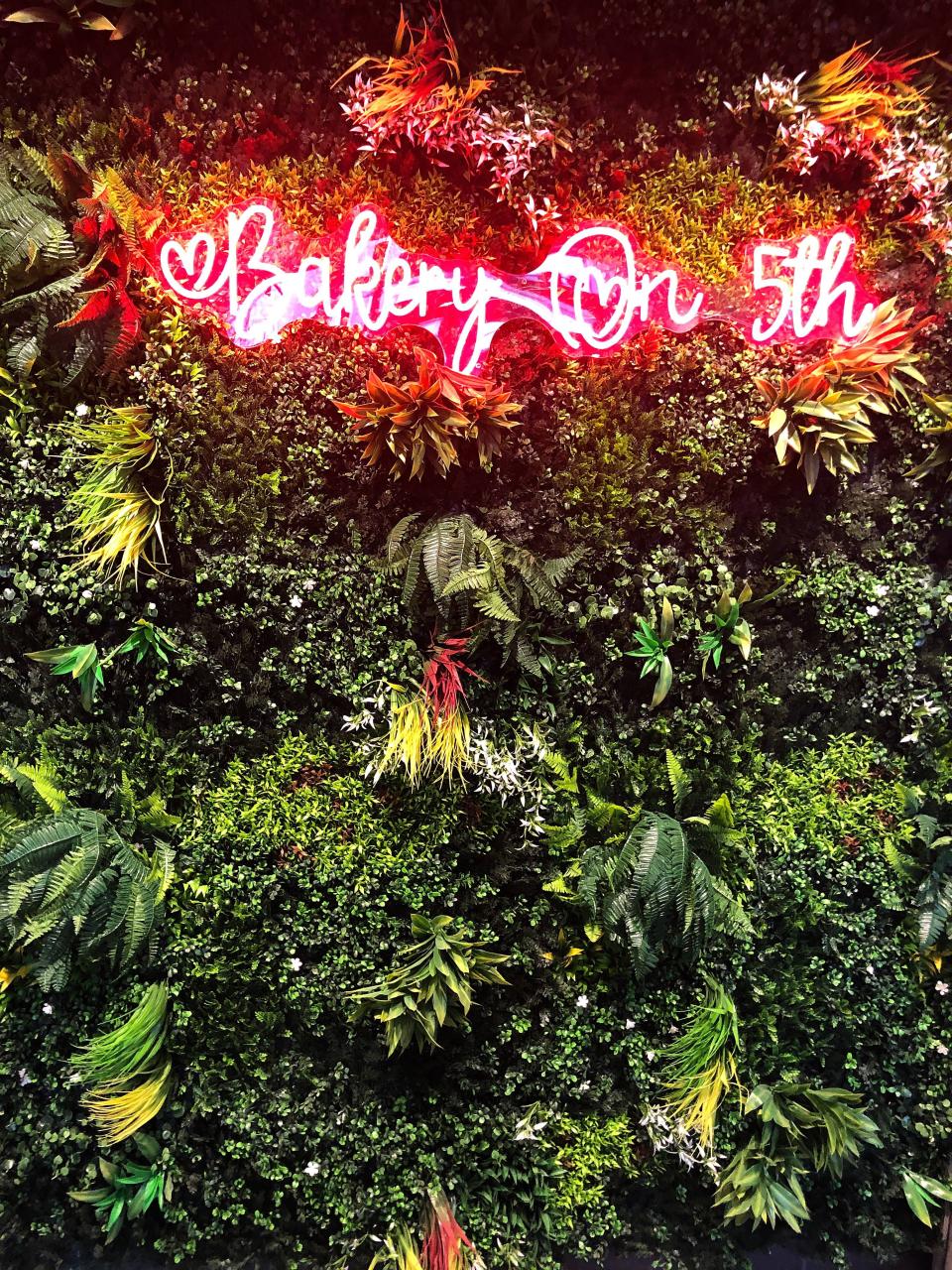 The Bakery on FIfth incorporates many shades of green in its decor.