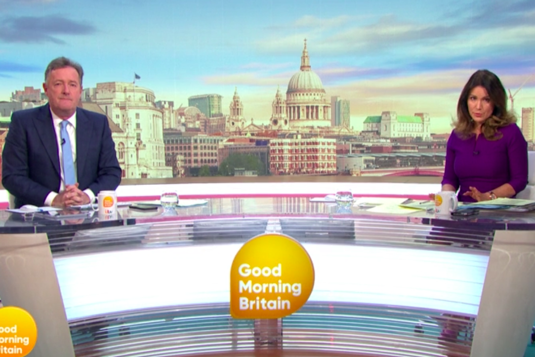 Piers Morgan and Susanna Reid on Good Morning Britain: ITV