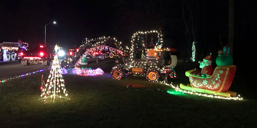 Some of 2022’s Volvo Holiday Lights display on the company’s Shippensburg, Pa. campus