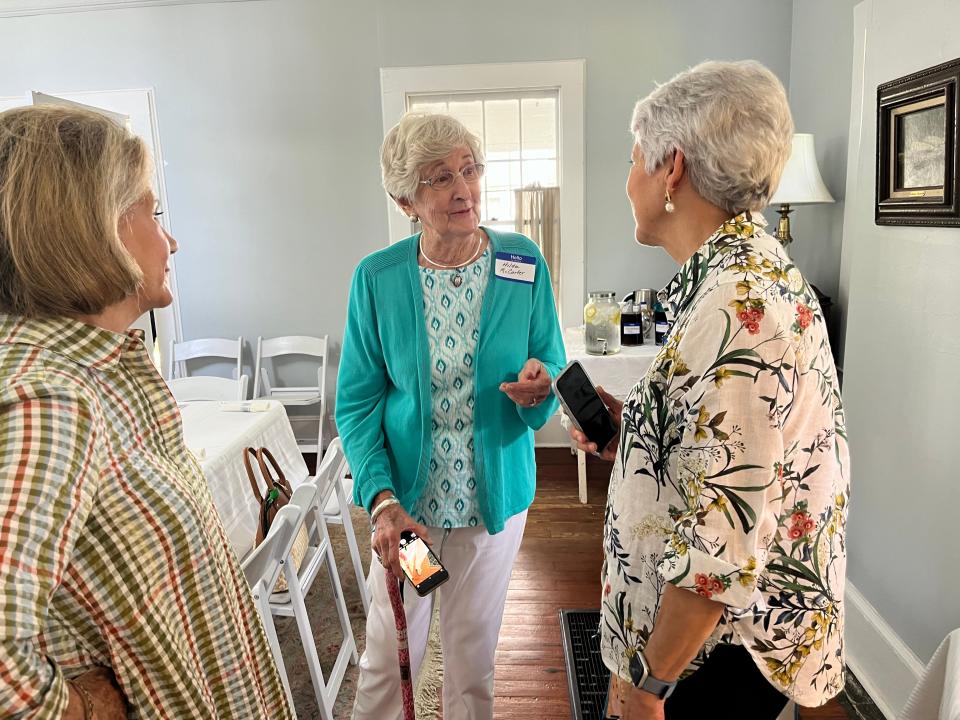 Hilda McCarter caught up with her former Hartsfield Elementary students during a luncheon held at Goodwood Museum and Gardens. After 68 years, the class reunited to honor the educator.