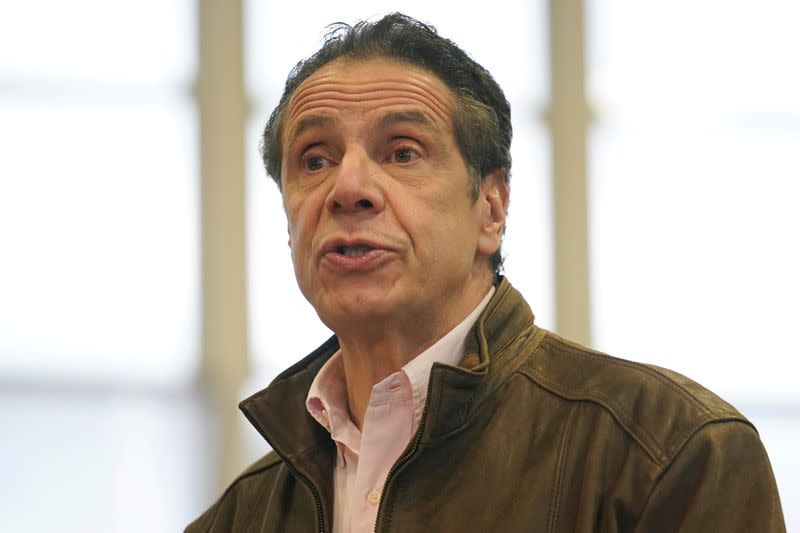 FILE PHOTO: New York Governor Andrew Cuomo visits vaccination site in Brooklyn