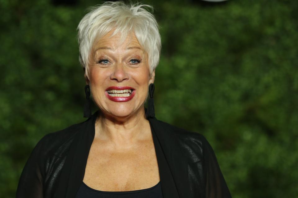 Denise Welch poses on the red carpet upon arrival for the World premiere of the television series "The Crown - Series 3" in London on November 13, 2019. (Photo by Isabel Infantes / AFP) (Photo by ISABEL INFANTES/AFP via Getty Images)