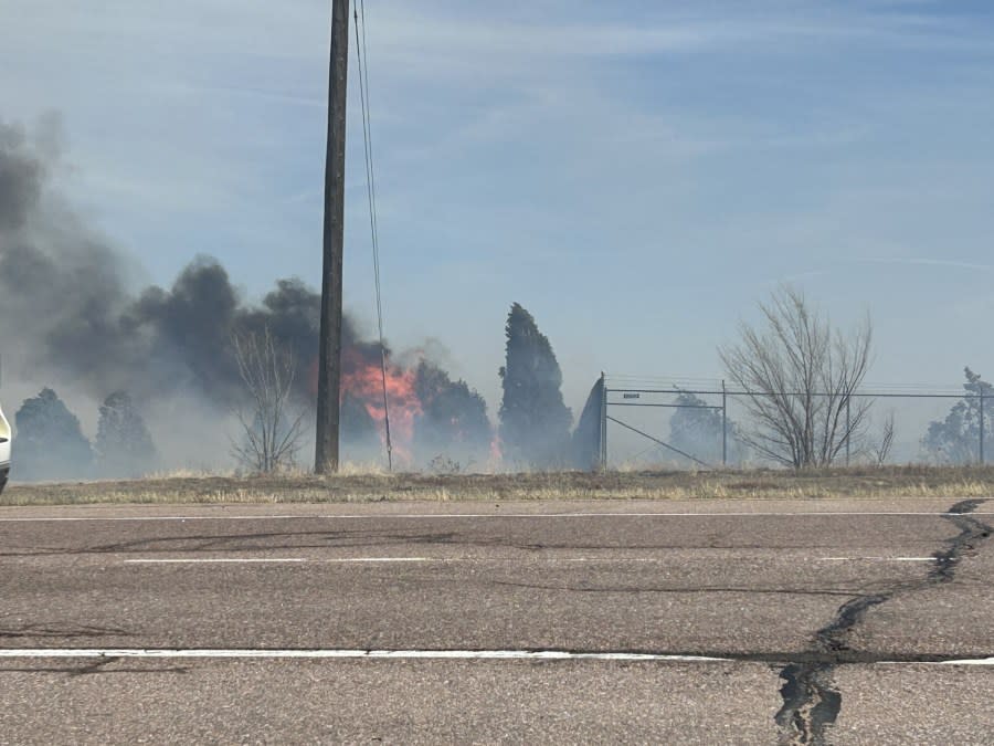 Grass fire Fort Carson