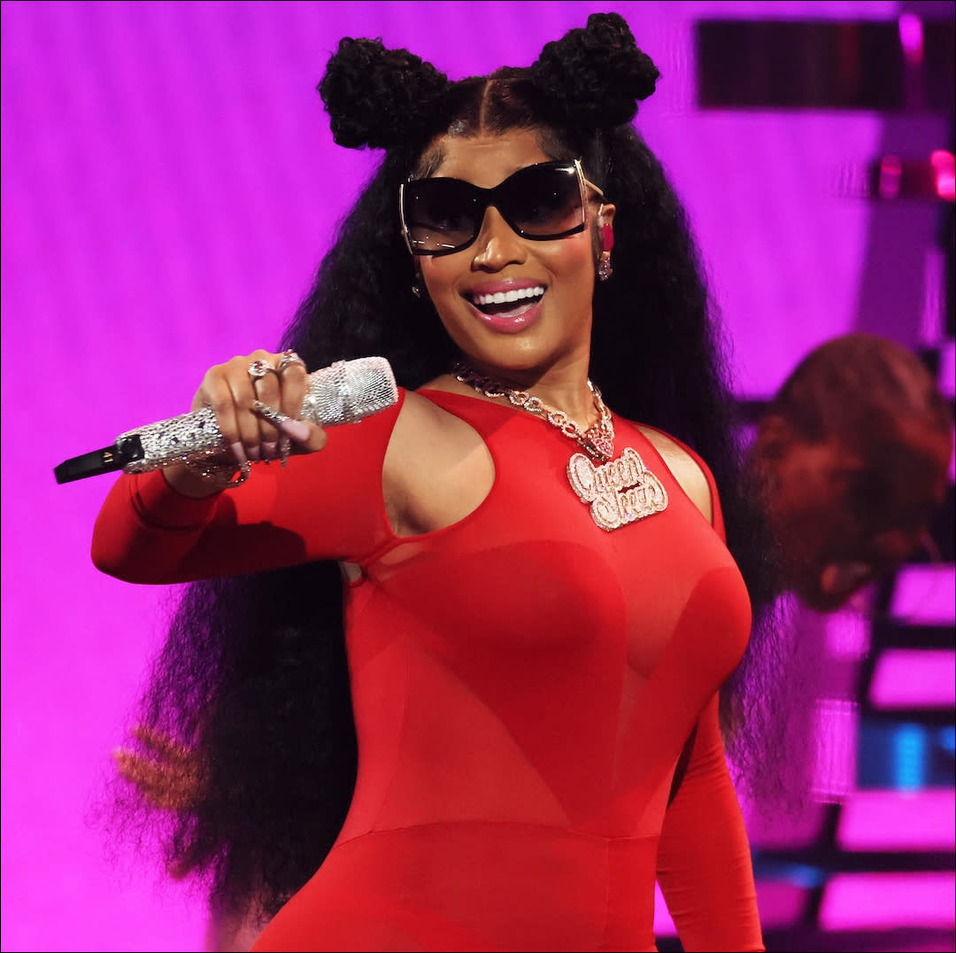  Nicki Minaj performs onstage at the 2023 MTV Video Music Awards. 