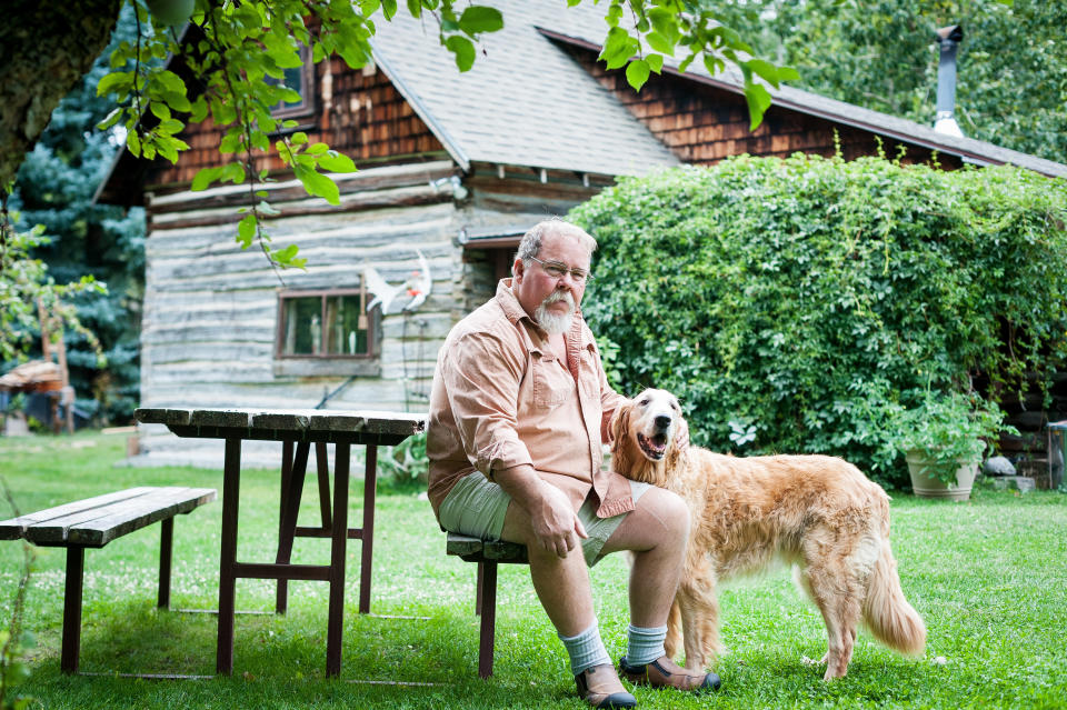 Dick Murphy lives with his dog, Annie, in a cabin along Mission Creek, east of Livingston.