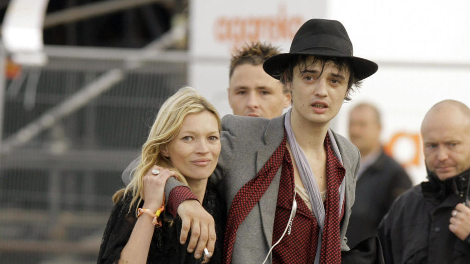 Pete Doherty and Kate Moss pictured together in 2007 during their romance (Getty)