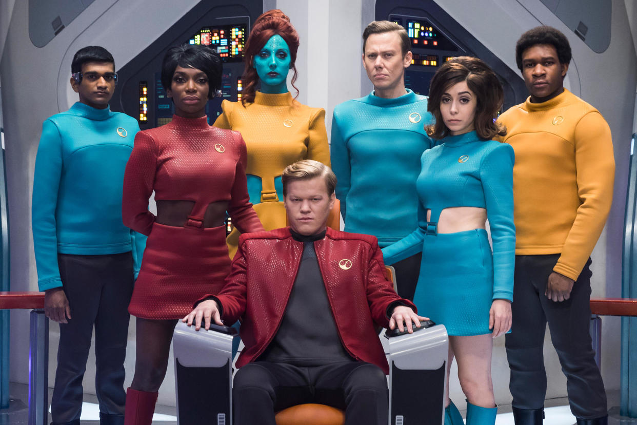 The cast of the “USS Callister” episode of “Black Mirror.” (Photo: Jonathan Prime/Netflix)