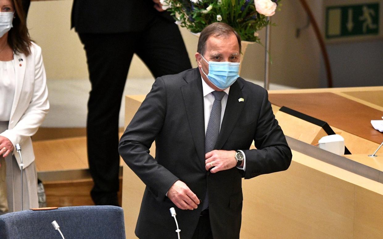 Sweden's Prime Minister Stefan Lofven before a confidence vote in the Swedish Parliament in Stockholm - TT NEWS AGENCY