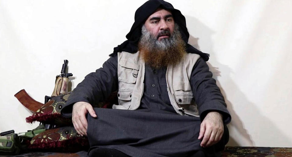 Islamic State leader Abu Bakr al-Baghdadi shown in file photo as it is believed he's been killed in Syria.