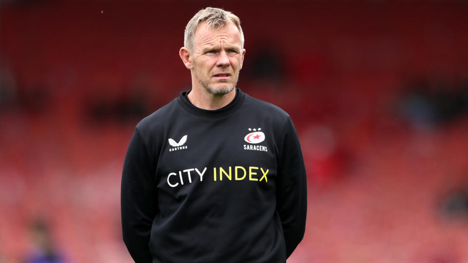 Saracens boss Mark McCall looks on. Credit: Alamy