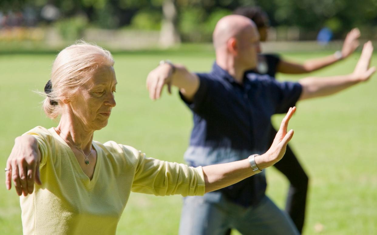 Tai Chi was found to reduce falls by 19 per cent - Getty Images Contributor