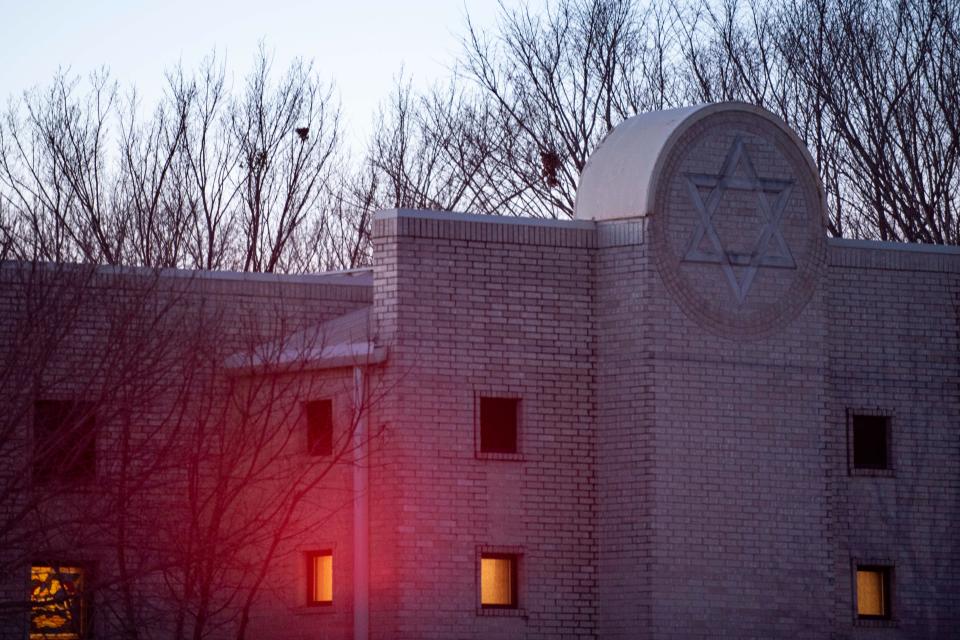 Congregation Beth Israel synagogue is shown on Jan. 17 in Colleyville, Texas.