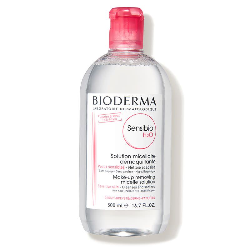 <p><strong>Bioderma</strong></p><p>dermstore.com</p><p><strong>$14.90</strong></p><p><a href="https://go.redirectingat.com?id=74968X1596630&url=https%3A%2F%2Fwww.dermstore.com%2Fproduct_Sensibio%2BH2O_72260.htm&sref=https%3A%2F%2Fwww.harpersbazaar.com%2Fbeauty%2Fskin-care%2Fg33565098%2Fdermstore-anniversary-sale-2020%2F" rel="nofollow noopener" target="_blank" data-ylk="slk:Shop Now;elm:context_link;itc:0;sec:content-canvas" class="link ">Shop Now</a></p><p>A favorite of makeup artists and chic women everywhere, Bioderma is a gentle micellar makeup remover that will never irritate sensitive eyes or skin.</p>