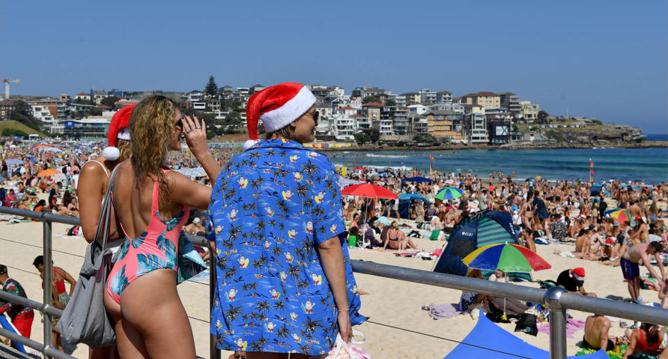 Bondi beach was packed on Christmas Day. Source: AAP