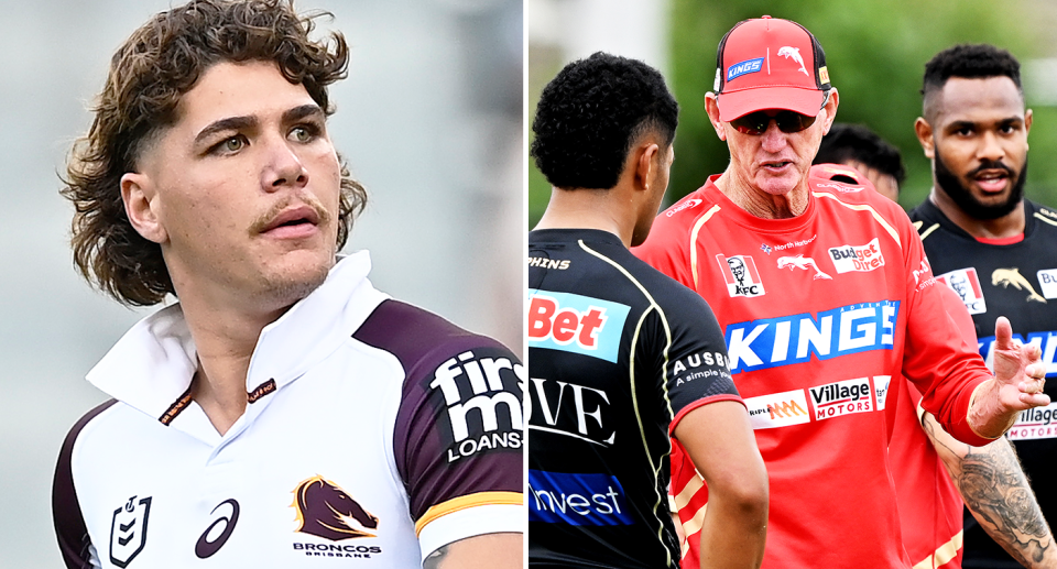 Reece Walsh's Broncos and Wayne Bennett's Dolphins look set to miss out on playing finals footy in 2024. Pic:Getty