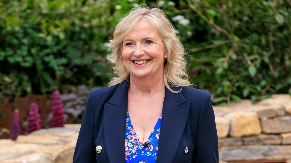 Carol Kirkwood at The RAF Benevolent Fund Garden at RHS Chelsea Flower Show