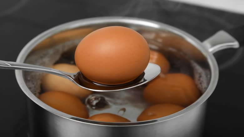 boiled eggs saucepan