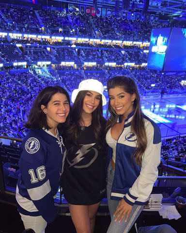 <p>Sarah Jane Ramos Instagram</p> Sarah Jane Ramos and her sisters at a Tampa Bay Lightning hockey game.
