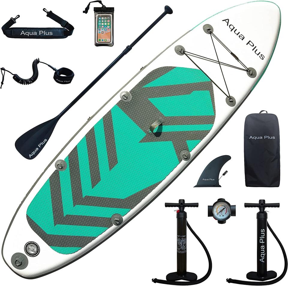 Aqua Plus 6inches Thick Inflatable Stand Up Paddleboard. Image via Amazon.