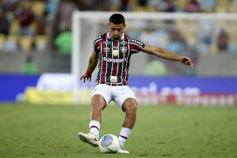 Andre Neto of Fluminense controls the ball