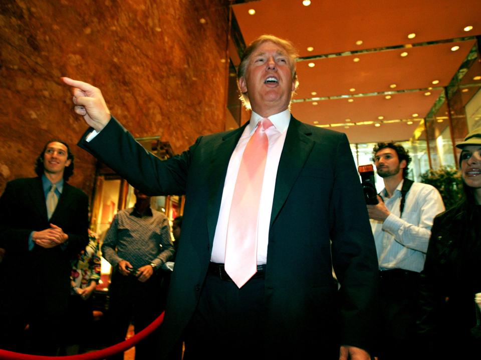 donald trump at trump tower pointing