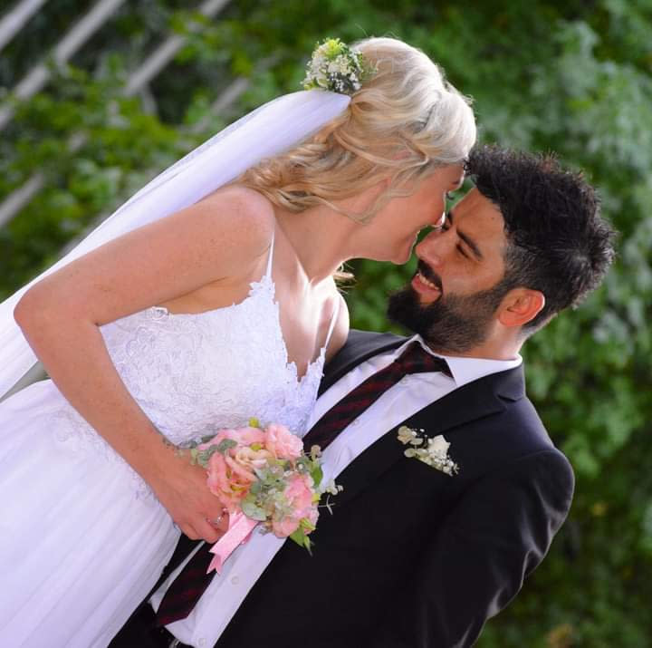 Karina and Yunus's wedding was small, intimate and low-key. (Supplied)