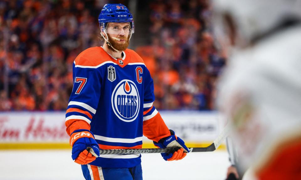 <span><a class="link " href="https://sports.yahoo.com/nhl/players/6743/" data-i13n="sec:content-canvas;subsec:anchor_text;elm:context_link" data-ylk="slk:Connor McDavid;sec:content-canvas;subsec:anchor_text;elm:context_link;itc:0">Connor McDavid</a> could win the Stanley Cup at the arena where he first entered the NHL. </span><span>Photograph: Sergei Belski/USA Today Sports</span>