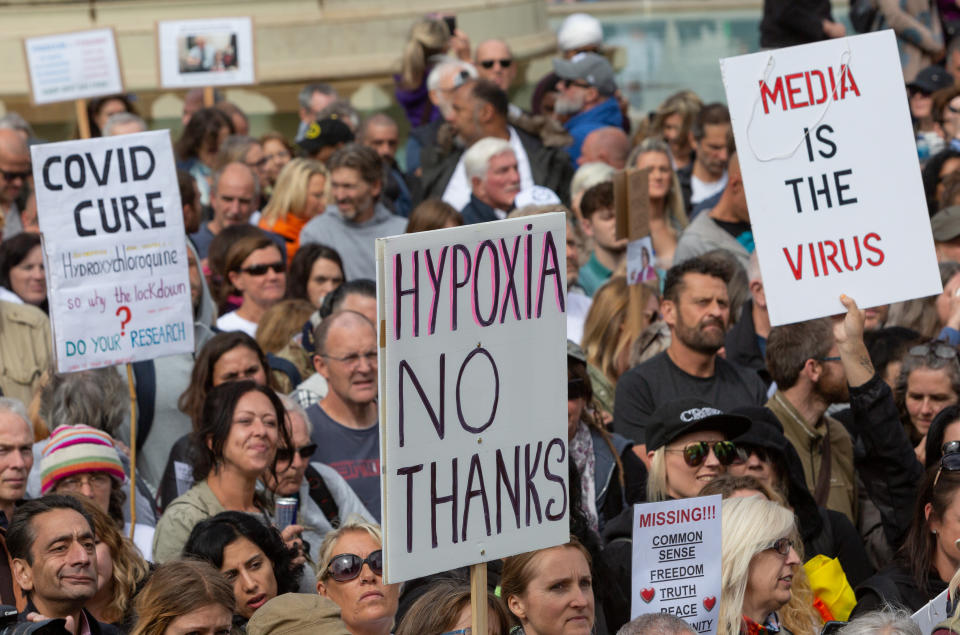 Conspiracy Theorists At Unite For Freedom Rally