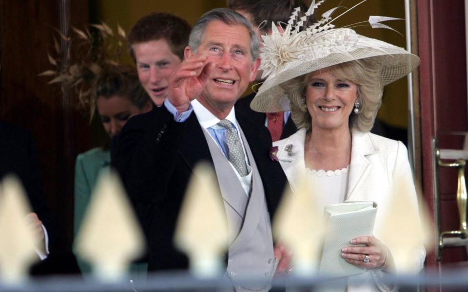 The Prince of Wales and Camilla Parker-Bowles leave the Windsor Guildhall in Windsor