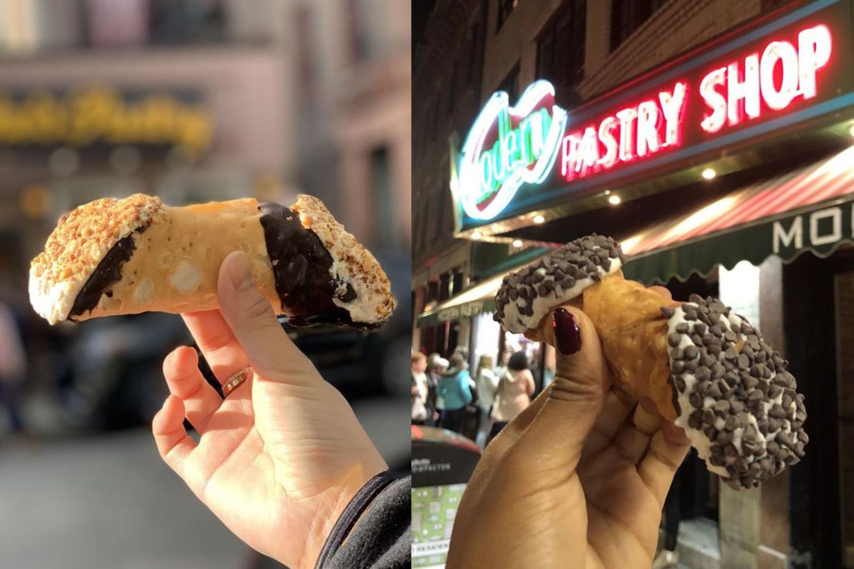 Cannolis from Mike's Pastry and Modern Pastry