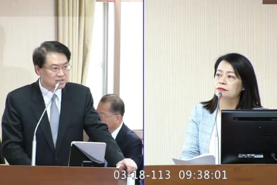 國民黨立委許宇甄18日在內政委員會質詢內政部長林右昌。