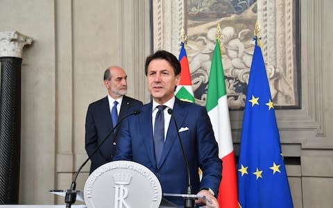 Former prime minister Giuseppe Conte has been given a mandate to form a new government  - Credit: Alessandro di Meo/REX