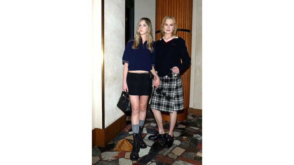 Sunday Rose Urban Kidman and Nicole Kidman attend the Miu Miu dinner party as part of Paris Fashion Week at Gigi on October 01, 2024 in Paris, France.w