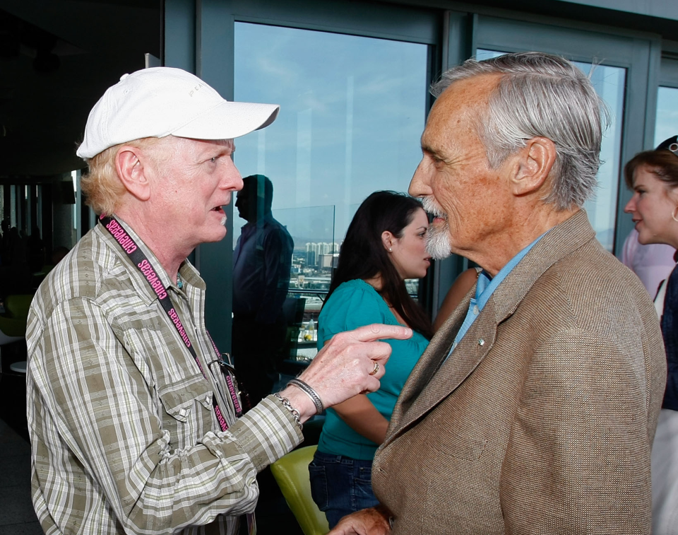 Mickey Cottrell (L) with Dennis Hopper in 2009.