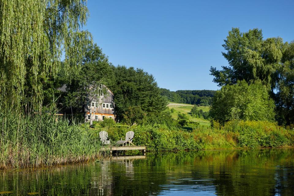 A view of the house from the pond.