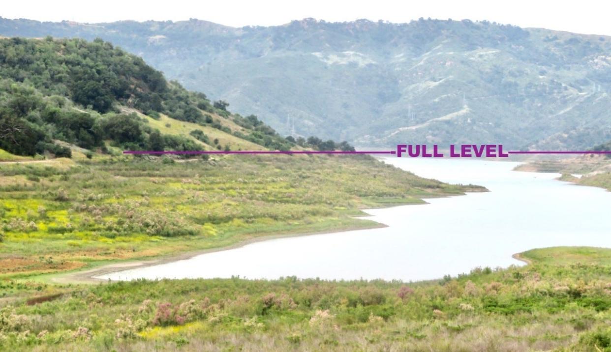 The water level at Lake Casitas.