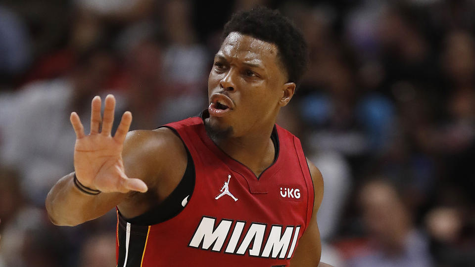 Kyle Lowry was described by one reporter as perhaps the Heat's fourth-best player. (Photo by Michael Reaves/Getty Images)