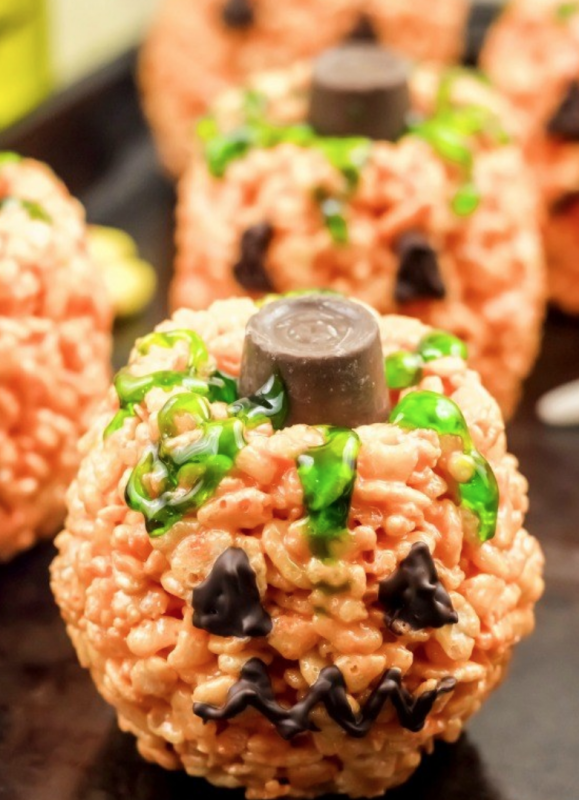 <p>Ann's Entitled Life</p><p>These adorable jack-o’-lantern rice crispy treats are an easy to make snack. They are great for the Halloween season without being too spooky for small children. Your little ghosts and goblins will devour these tasty, fun treats.</p><p><strong>Get the recipe: <a href="https://www.annsentitledlife.com/recipes/jack-olantern-rice-crispy-treats-recipe/" rel="nofollow noopener" target="_blank" data-ylk="slk:Jack-O'-Lantern Rice Crispy Treats;elm:context_link;itc:0;sec:content-canvas" class="link ">Jack-O'-Lantern Rice Crispy Treats</a></strong></p>