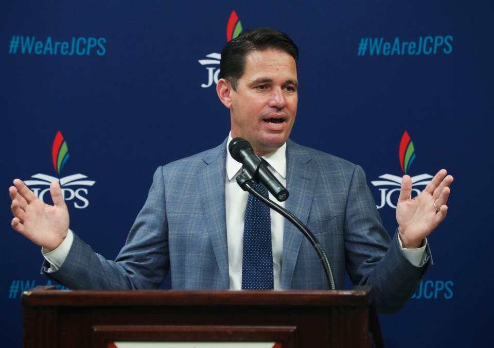 Jefferson County Public Schools Superintendent Marty Pollio expressed his frustration with the release of standardized test scores, considering the challenges of returning to in-person classes after COVID-19 interruptions. Sept. 28, 2021.