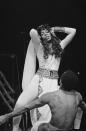 <p>Donna Summer's music was so popular at discotheques that the singer was dubbed the Queen of Disco. Here, she performs at Radio City Music Hall. </p>
