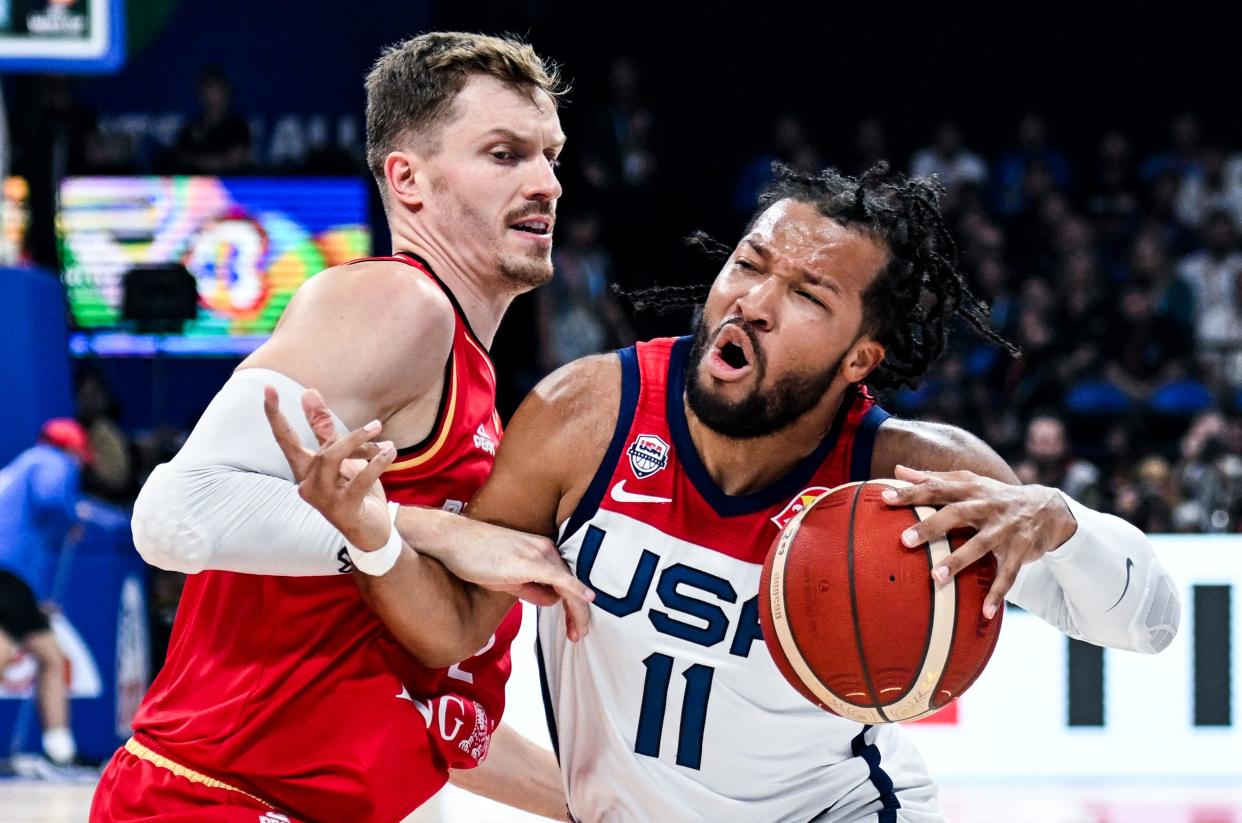 The U.S. failed to advance to the FIBA World Cup final. (Photo by SHERWIN VARDELEON/AFP via Getty Images)