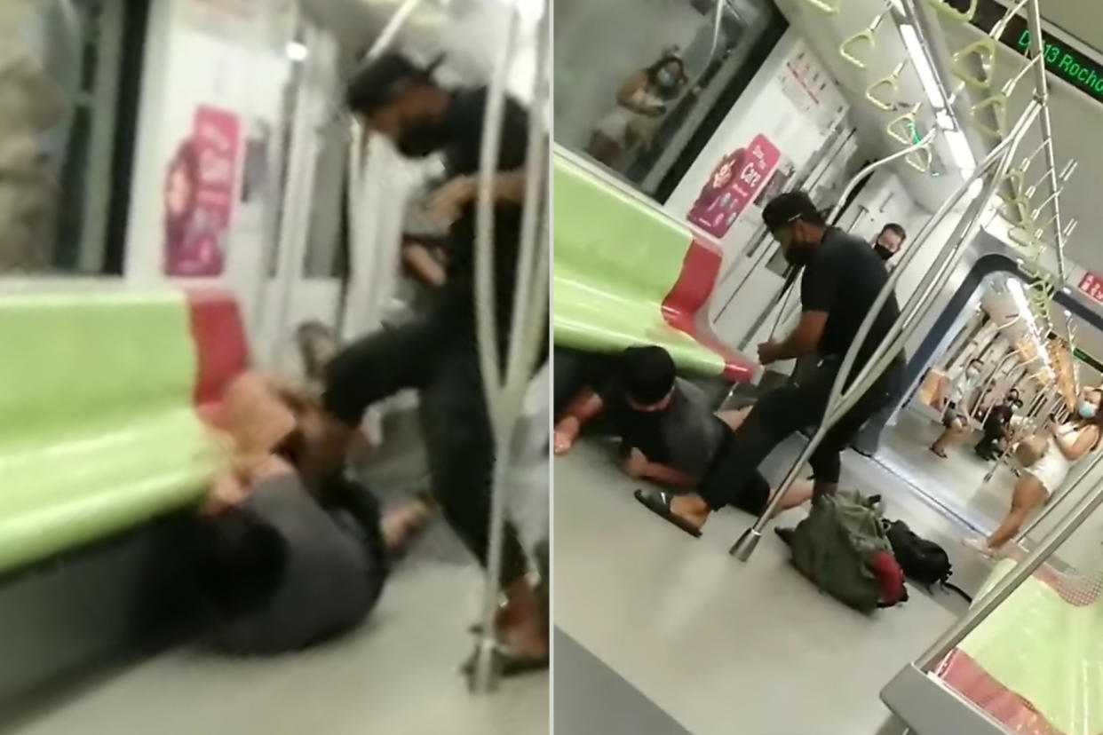 Screengrabs from the video capturing the incident, which was later circulated over social media.