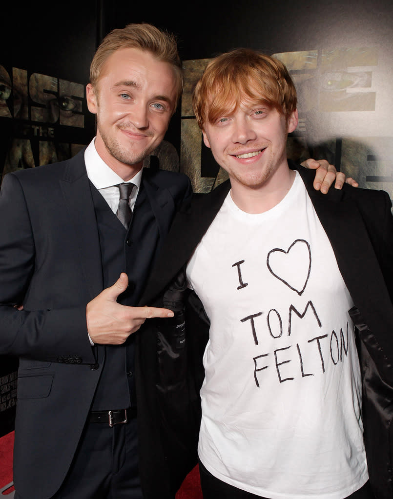 Rise of the Planet of the Apes 2011 LA Premiere Tom Felton Rupert Grint