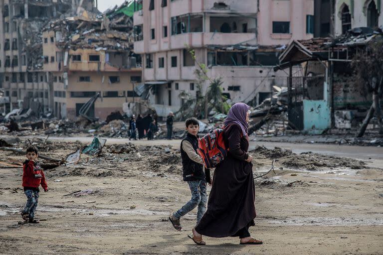 El barrio Sheikh Radwan, de la ciudad de Gaza, en ruinas