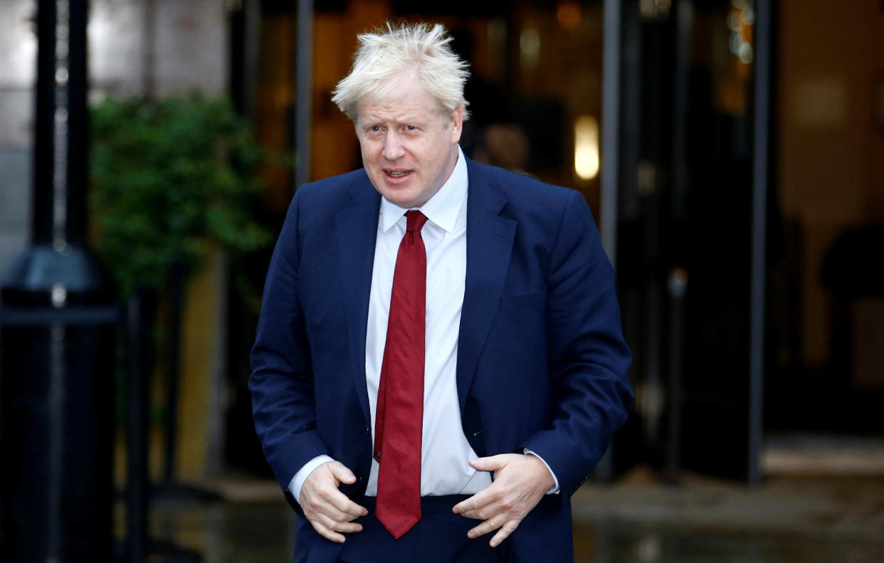 Britain's Prime Minister Boris Johnson is seen outside the venue for the Conservative Party annual conference in Manchester, Britain October 1, 2019.  REUTERS/Henry Nicholls