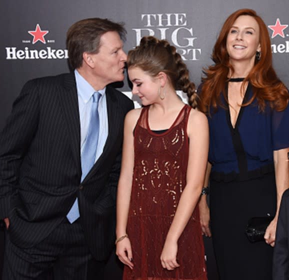 (L-R) Michael Lewis, Dixie Lewis, Tabitha Soren,attend the premiere of "The Big Short" at Ziegfeld Theatre on Nov. 23, 2015.