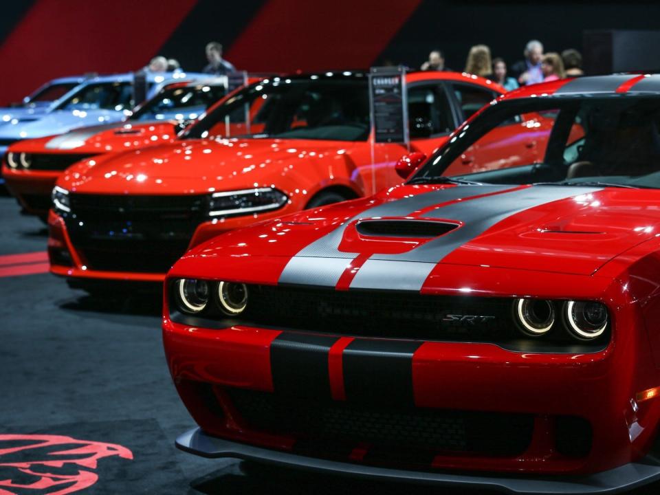 A Dodge Challenger and a Dodge Charger