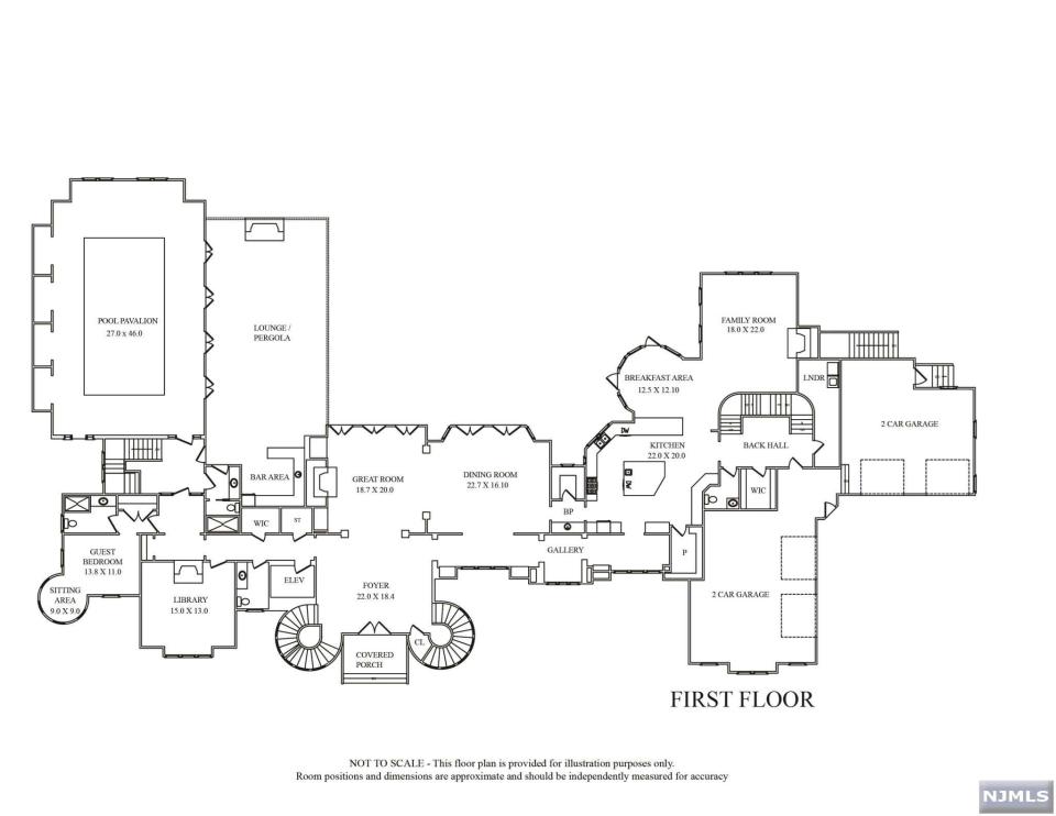 This is the floor plan of Ilya Kovalchuk’s mansion. (SIGNATURE REALTY NJ)