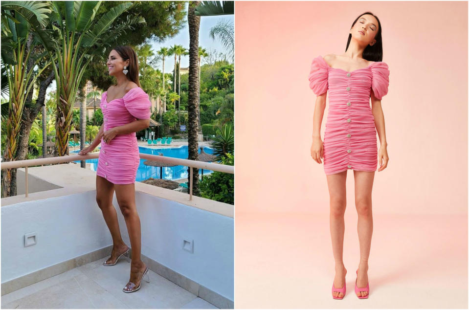 En la tienda online de Love On Friday encontrarás el vestido 'BELLİNİ' que escogió Paula Echevarría para celebrar su 43 cumpleaños en Marbella. (Foto: Instagram / <a href="https://www.instagram.com/p/CDo1EQLqoFh/" rel="nofollow noopener" target="_blank" data-ylk="slk:@pau_eche;elm:context_link;itc:0;sec:content-canvas" class="link ">@pau_eche</a> / <a href="https://en.love-onfriday.com/bellini-dress-pink" rel="nofollow noopener" target="_blank" data-ylk="slk:Love On Friday;elm:context_link;itc:0;sec:content-canvas" class="link ">Love On Friday</a>)